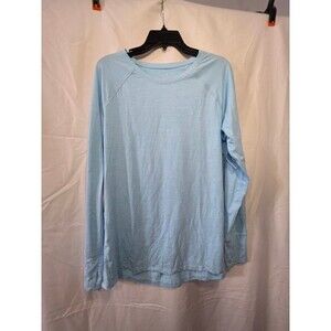 Amazon Essentials Women's Long Sleeve Crew Neck Tee Large Blue Polyester Blend